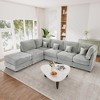 123'' Plush Corduroy U-Shaped Modular Sectional Sofa with Sofa Bed Chaise, Deep Seat 6-Seater Cloud Couch - 2 of 4