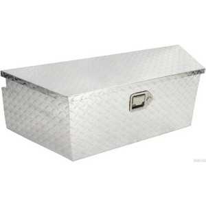 locking trailer tongue box. Heavy-duty aluminum diamond plate, fully waterproof. Ideal storage solution for your truck bed or RV trailer - 1 of 4