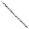 Black Bow Jewelry Sterling Silver Black & White Diamond Scroll Link Bracelet, 7.5 Inch - 2 of 4