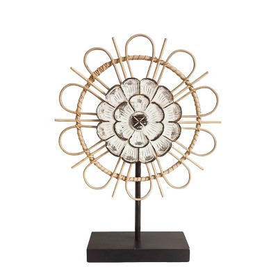 VIP Metal 15 in. Gold Floral Table Decor