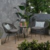 Modern Outdoor Basket Chair Set with Durable Polyethylene Rattan, Water-Resistant Cushions, and Sturdy Steel Frame – Set of 2-Coolbibila - 2 of 4