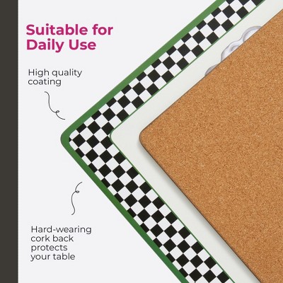 Black and White Christmas Hardboard Placemats Set of 4