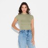 Women's Slim Fit Short Sleeve Mock Turtleneck T-Shirt - Wild Fable™ - 2 of 4