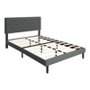 DOMETOUR Queen Upholstered Platform Bed Frame, Button Tufted Headboard, Wood Slats, No Box Spring, Easy Assembly, Dark Grey - 3 of 4