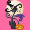 Women's Design By Humans Bewitching Black Halloween Kitty Cat By LittleBunnySunshine Racerback Tank Top - 2 of 3