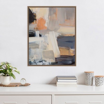 23"x28" Beale Street Abstract I Canvas Wall Art with Bronze Frame