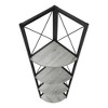 Monarch Specialties Bookshelf Bookcase Etagere Corner 4 Tier 60InchH Office Bedroom Metal Laminate Grey Black Contemporary Modern - 4 of 4