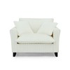 Tufted Corduroy Lazy Sofa Chair with Armrests, Comfortable Single-Person Accent Chair for Living Room & Bedroom-- Frevyn - 3 of 4