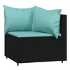 VidaXL 2 Piece Patio Lounge Set with Cushions Poly Rattan Gray - 4 of 4