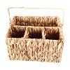 LunaLulinlk Wicker Flatware Organizer,Rectangular Basket Holder for Kitchen Table, Cabinet, Pantry - Utensil Caddy for Forks, Knives, Spoons - 2 of 4