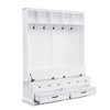 Sapphtopaz Wide Hall Tree with Lift Top Storage Bench&2 Drawers,Versatile 3-in-1 Coat Rack with 5 Hooks Shoe Storage Bench for Entryway,Hallway - 4 of 4
