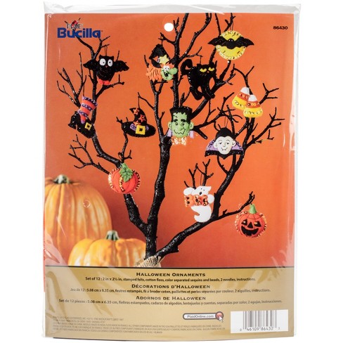 Bucilla Felt Ornaments Applique Kit Set Of 12-halloween : Target