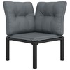 vidaXL Patio Corner Chair with Cushions, Black and Gray, Poly Rattan - image 3 of 4