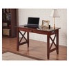 AFI Writing Desk Modern Feel USB Charger Walnut: Mid-Century Style, Scratch-Resistant, 48x24 Surface, No Tools Assembly - 2 of 4