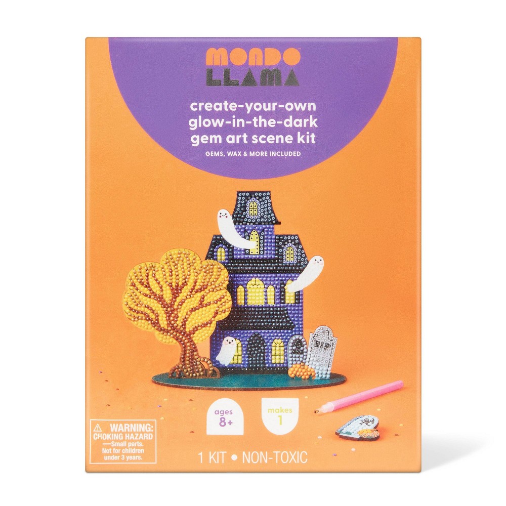 Halloween Craft Glow Haunted House Gem Art Scene Kit - Mondo Llama™