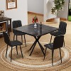 NicBex Dining Table Set for 4 Kitchen Table Square Dining Table Set  Mid Century Modern Faux Marble Tabletop Iron Legs - 2 of 4