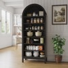 71in Tall Arched Bookcase, Modern Farmhouse 7 Tiers Arch Bookshelf Open Storage Book Shelf with Adjustable Shelves - 3 of 4