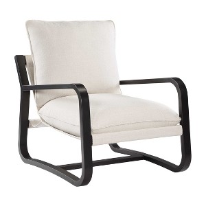 CAVINAS Polyester Accent Chair with High Backrest and Metal Frame,Modern Upholstered Living Room Chairs,Reading Chairs for Living Room - 1 of 4