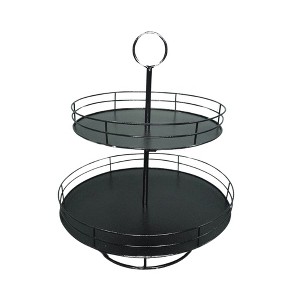 VIP Metal 15.35 in. Black Round Caged Tiers Serving Tray - 1 of 1
