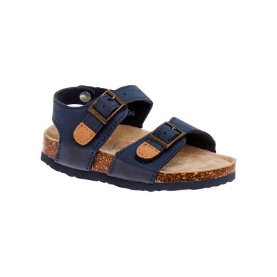 Rugged Bear Hook and Loop Girls' Boys' Footbed Sandals with Buckle Detail - Casual, Flat, Open Toe, Lightweight Summer Shoes (Toddler)
