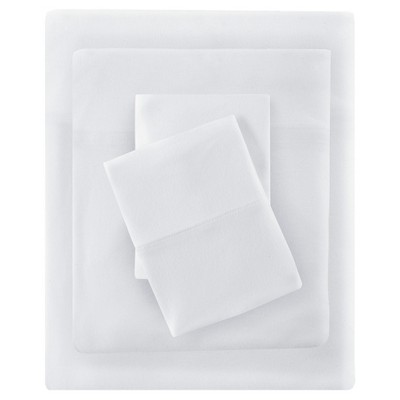 Full White Jersey Knit Polyester Sheet Set