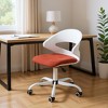 HomeRoots White and Red Adjustable Height Swivel Rolling Office Chair - 2 of 4