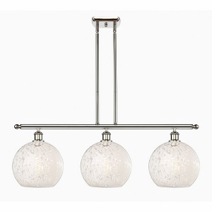 White Mouchette - 3 Light Stem Hung Island In Modern Style-12.25 Inches Tall and 36.5 Inches Wide - 1 of 1