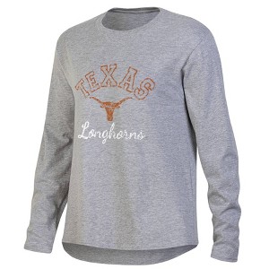 NCAA Texas Longhorns Women's Gray Long Sleeve T-Shirt - 1 of 3