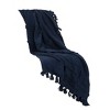 HomeRoots Blue Woven 100% Woven Textured Cotton Floral Throw Blanket - 4 of 4