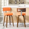 Bekrvio 26" Faux Leather Swivel Bar Stools Set of 1/2/3/4,Mid Century Modern Counter Chairs with Wood Legs and Curved Back for Kitchen Island - 4 of 4