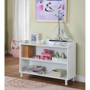 Kings Brand Furniture Kremer Wooden 2-Tier Shelf Bookcase Display Cabinet, White - 1 of 4