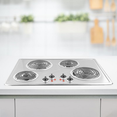 Summit 30" Stainless Steel 4-Burner Electric Cooktop