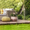 Outsunny Garden Fence, 4 Pack Metal Fence Panels, 11.5', Animal Barrier & Decorative Yard Border Edging , Landscape, 43" H, Round Vines - 2 of 4