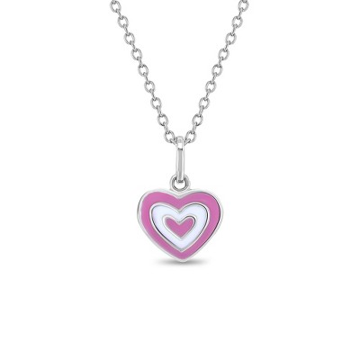 925 Sterling Silver Polished Hearts Necklace Jewelry Set for Young Girls at in Season Jewelry