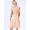 Allegra K Women's Sleeveless Smocked Waist Gilding Metallic Stars Chiffon Party Dress - 3 of 4