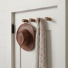 XINGHANZHENXUAN Vintage Walnut Wall Hooks 4-Pack | Heavy Duty Solid Wood Coat & Towel Hooks | Rustic Wall Mounted Organizer for Home - 2 of 4