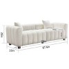Modern 3-Seater Modular Sofa, Space-Saving Sofa for Living Room, Upholstered Couch with Metal Legs and Velvet Cover Pillows-Coolbibila - 4 of 4