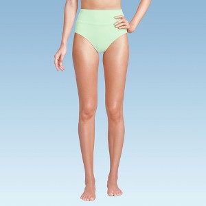 Lands' End Women's Chlorine Resistant Pinchless High Waisted Bikini Bottoms - 1 of 3