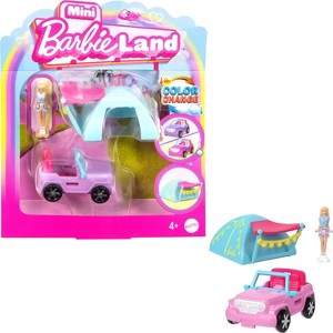 Barbie Mini BarbieLand Doll & Vehicle Set with 1.5" Doll, SUV & Tent Accessory - 3pc - 1 of 4