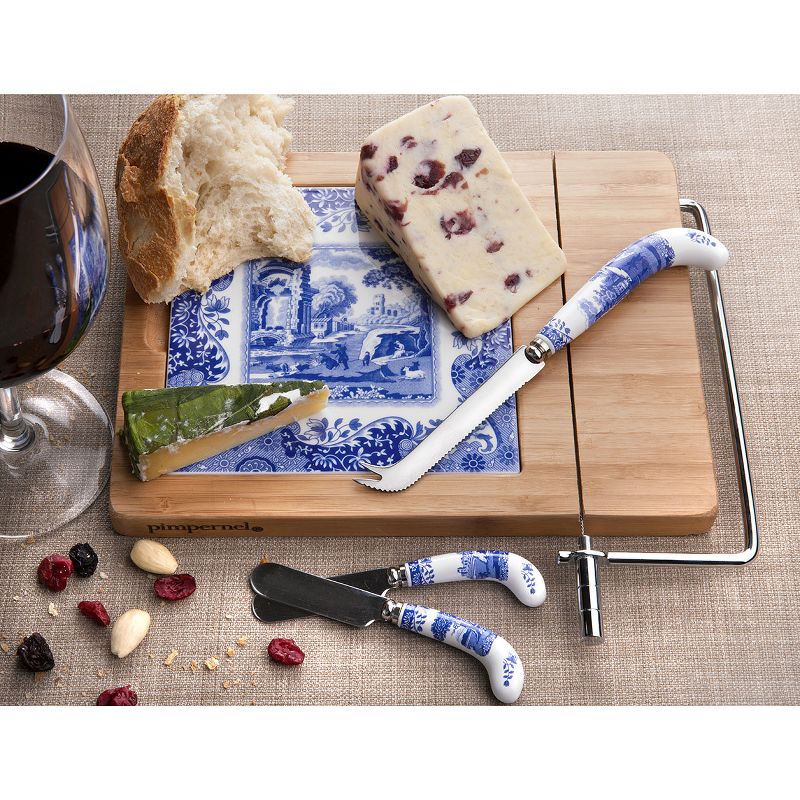 Spode Blue Italian Cheese Knife & 6 Spreaders, Blue/White, 3 of 6