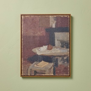 20"x16" Vertical Dining Still Life Framed Burlap Wall Art - Hearth & Hand™ with Magnolia - 1 of 3