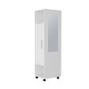 Chery Life 63" Tall Wardrove One-Door Cabinet with Mirror, Three Shelves, Casters and Hanging Rod, Armoire, Bedroom Clothes Storage - 3 of 4