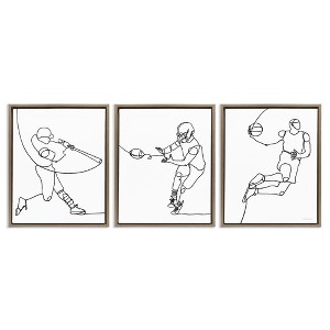 Stupell Industries Simple Line Doodle Playing Sports, 17" x 21" - 1 of 4
