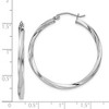Black Bow Jewelry 2.5mm Sterling Silver, Twisted Round Hoop Earrings, 35mm (1 3/8 In) - 4 of 4
