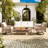 BENCMATE Patio Accent Chairs, Outdoor Chair with Cushion, Weatherproof Woven Wicker for Garden Balcony Poolside, Beige, 72.1"*27.8"*31.1" - 2 of 4