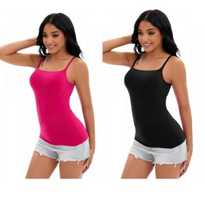 INSPIRE CHIC 2 Pcs Women's Adjustable Straps Cami Tummy Control Slimming No Trace Shapewear Camisole - 1 of 4