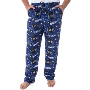 Marvel Men's Venom Vintage Character Adult Sleep Lounge Pajama Pants Blue - 1 of 4