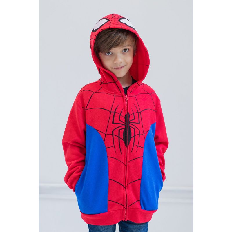 Marvel Spider-Man,Spider-Verse Fleece Zip Up Hoodie Little Kid to Big Kid, 2 of 8