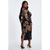 QUIZ Women's Plus Size Floral Mesh Round Neck Maxi Dress - 2 of 4