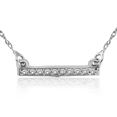 Pompeii3 1/16ct Diamond Bar Pendant Necklace 14K White Gold